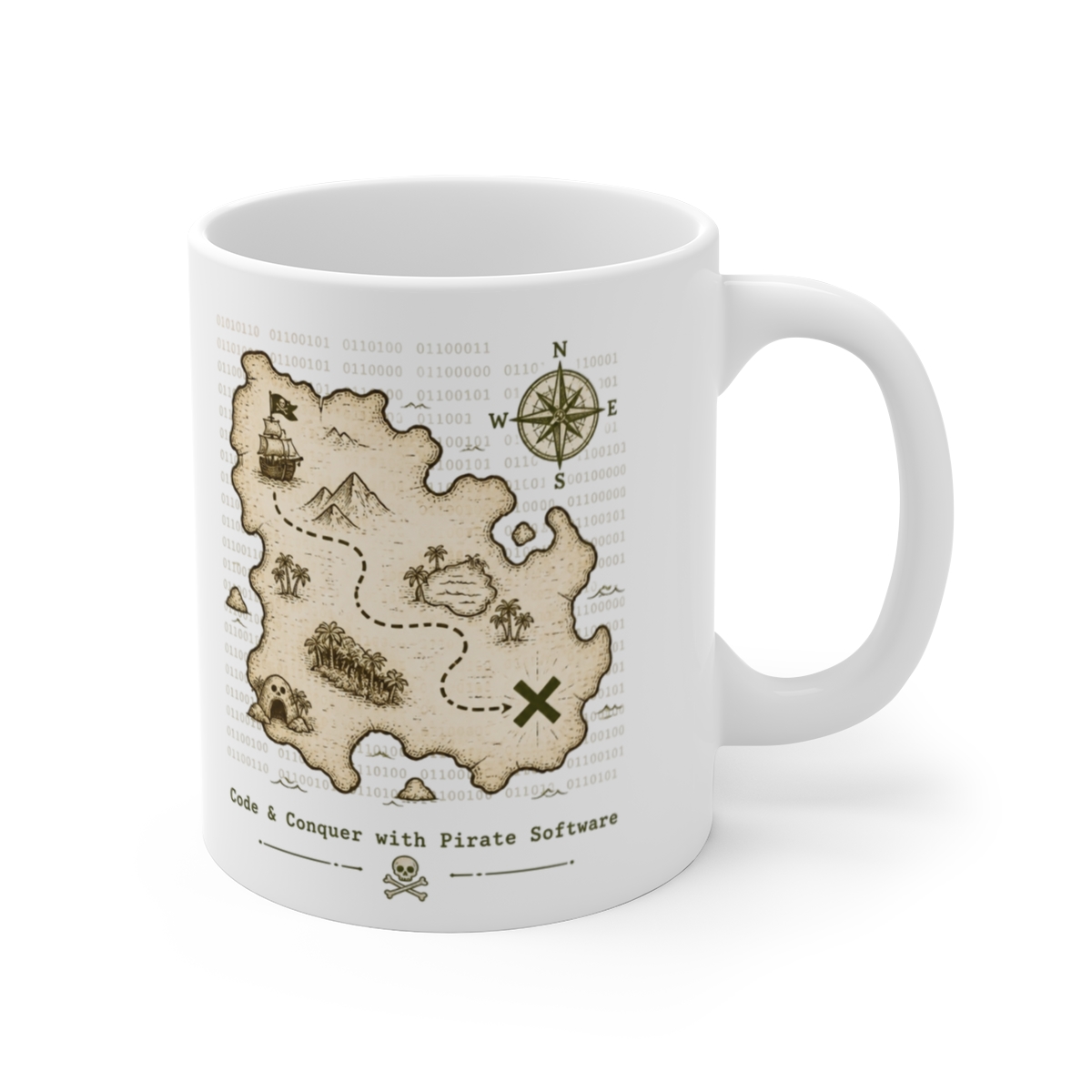 Pirate Software "Code & Conquer with Pirate Software" White Mug