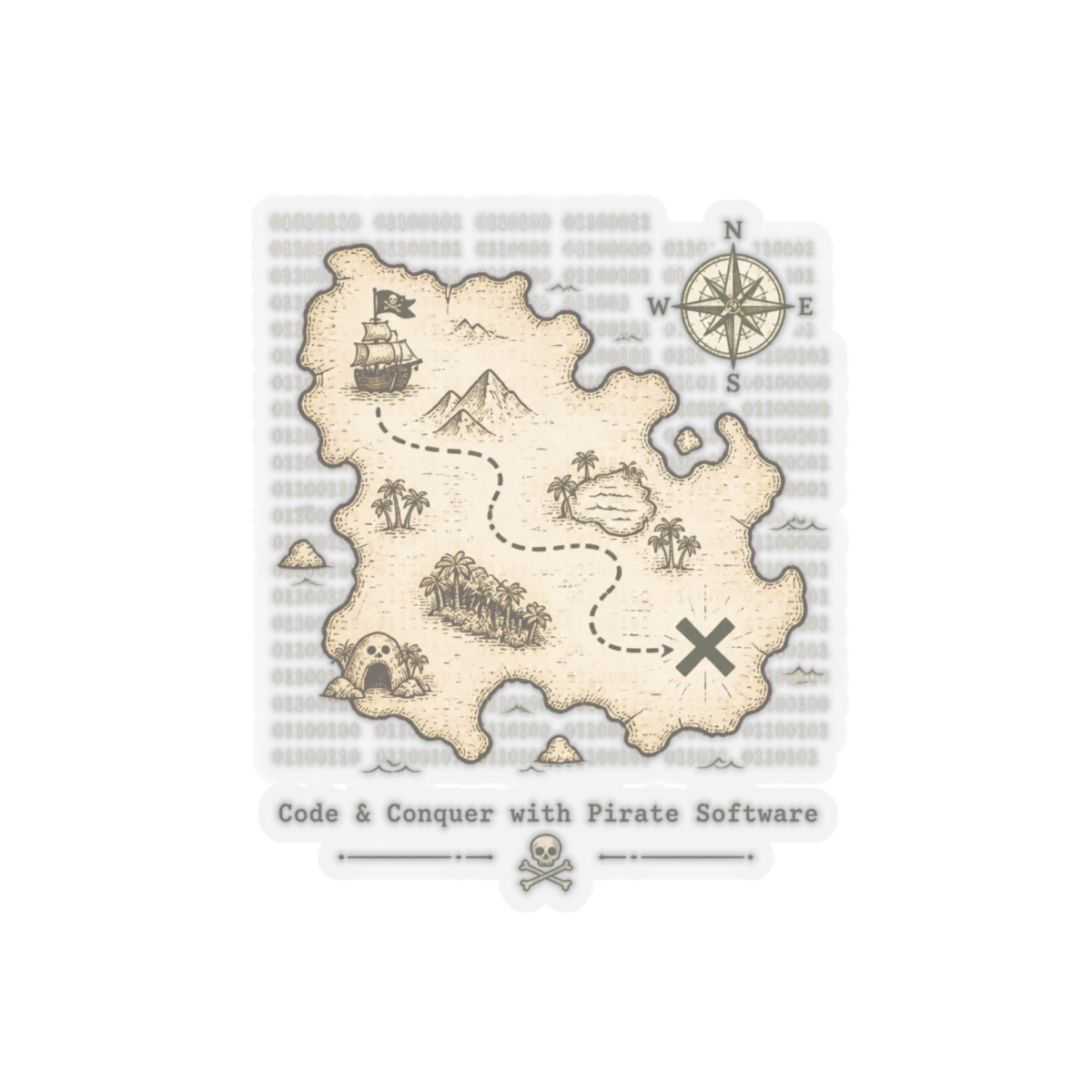 Pirate Software "Code & Conquer with Pirate Software" Sticker