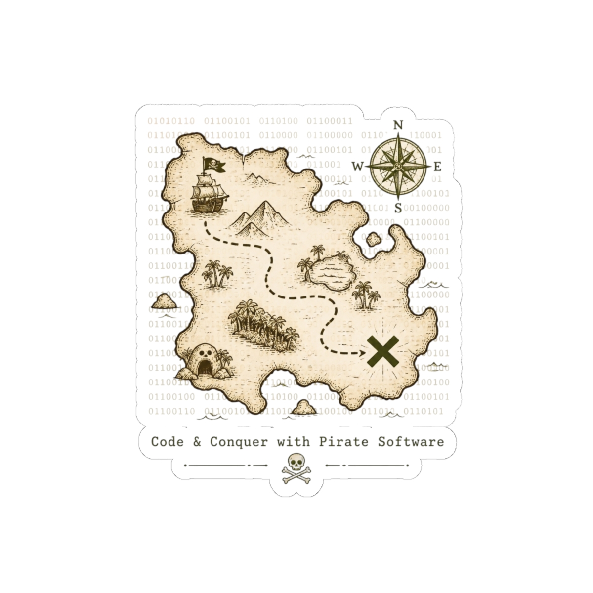 Pirate Software "Code & Conquer with Pirate Software" Sticker