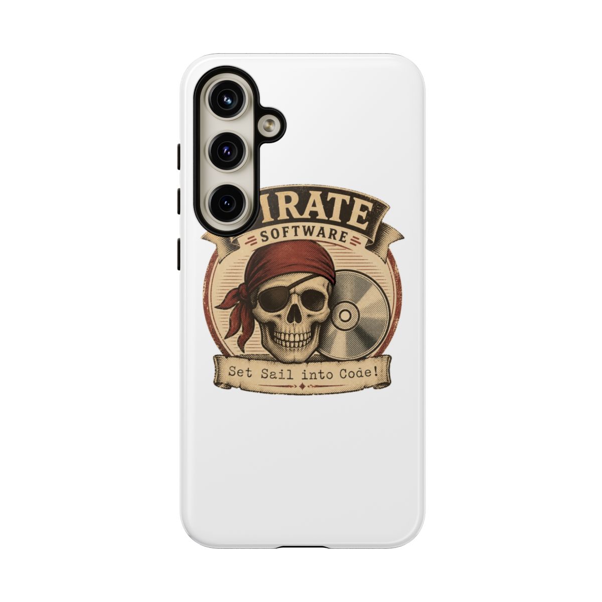 Pirate Software "Set Sail into Code!" Phone Case - alternate angle 2, merchandise