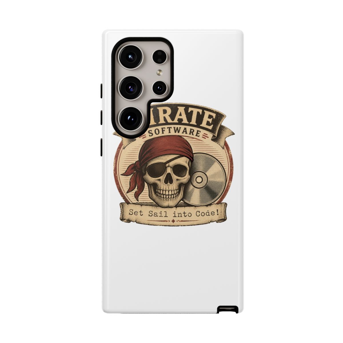 Pirate Software "Set Sail into Code!" Phone Case - alternate angle 1, merchandise