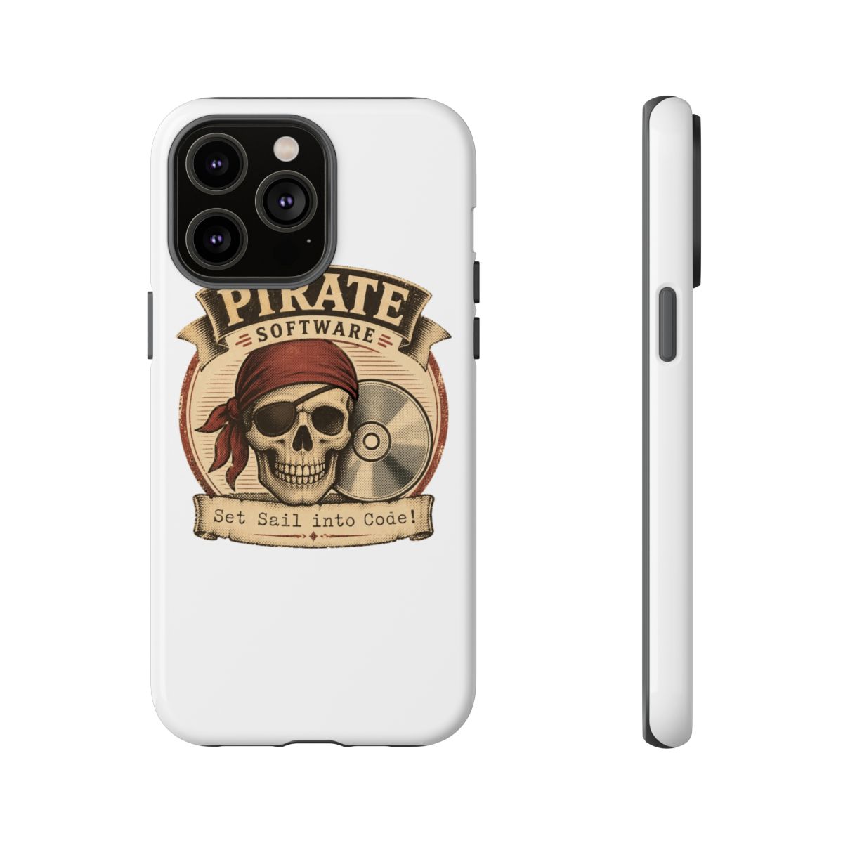 Pirate Software "Set Sail into Code!" Phone Case - alternate angle 4, merchandise